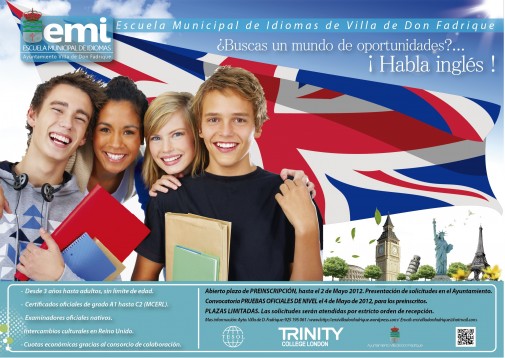 PUBLICACIÓN DE LOS HORARIOS DE LAS PRUEBAS OFICIALES DE NIVEL DE LA ESCUELA MUNICIPAL DE IDIOMAS (EMI)