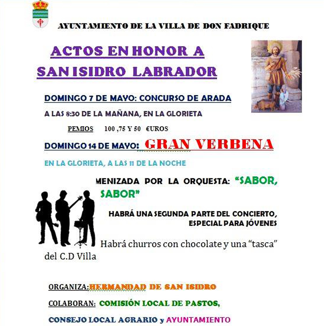 Actos en honor a San Isidro Labrador en La Villa de Don Fadrique