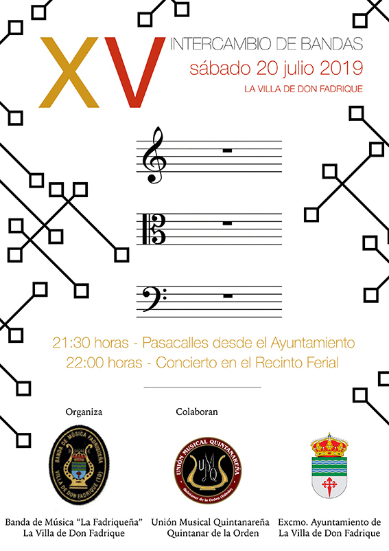 El decimoquinto encuentro de bandas de música en La Villa de don Fadrique, este sábado 20 de julio XVENCUENTRODEBANDAS