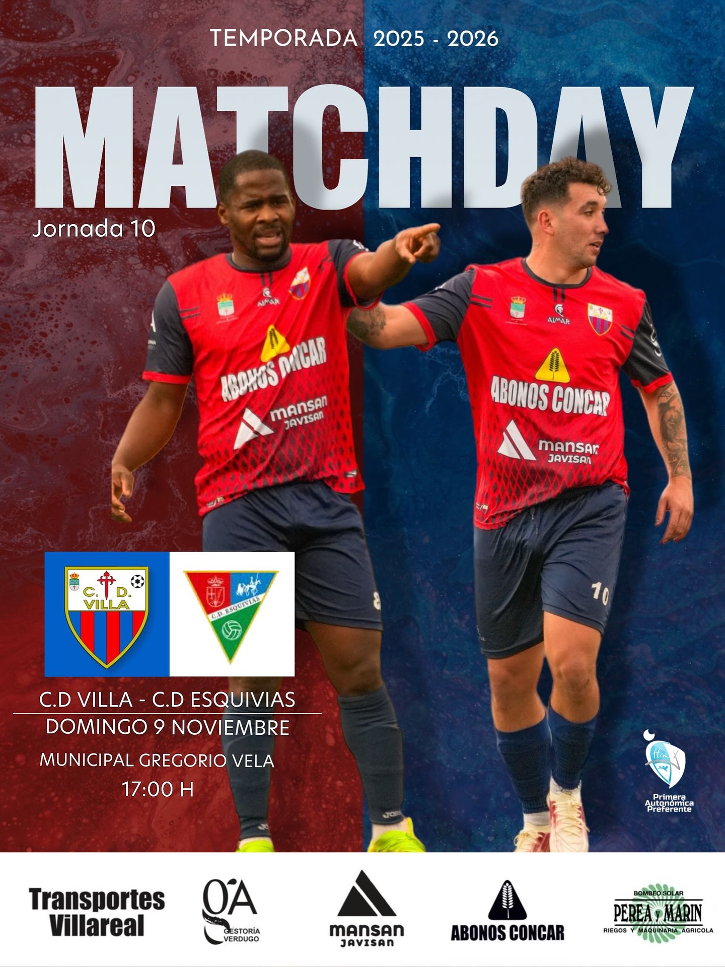Tras sufrir la primera derrota en liga y perder el liderato en Cabanillas, toca resarcirse contra Esquivias en casa este 9 de noviembre CDVilla CDEsquivias 9N
