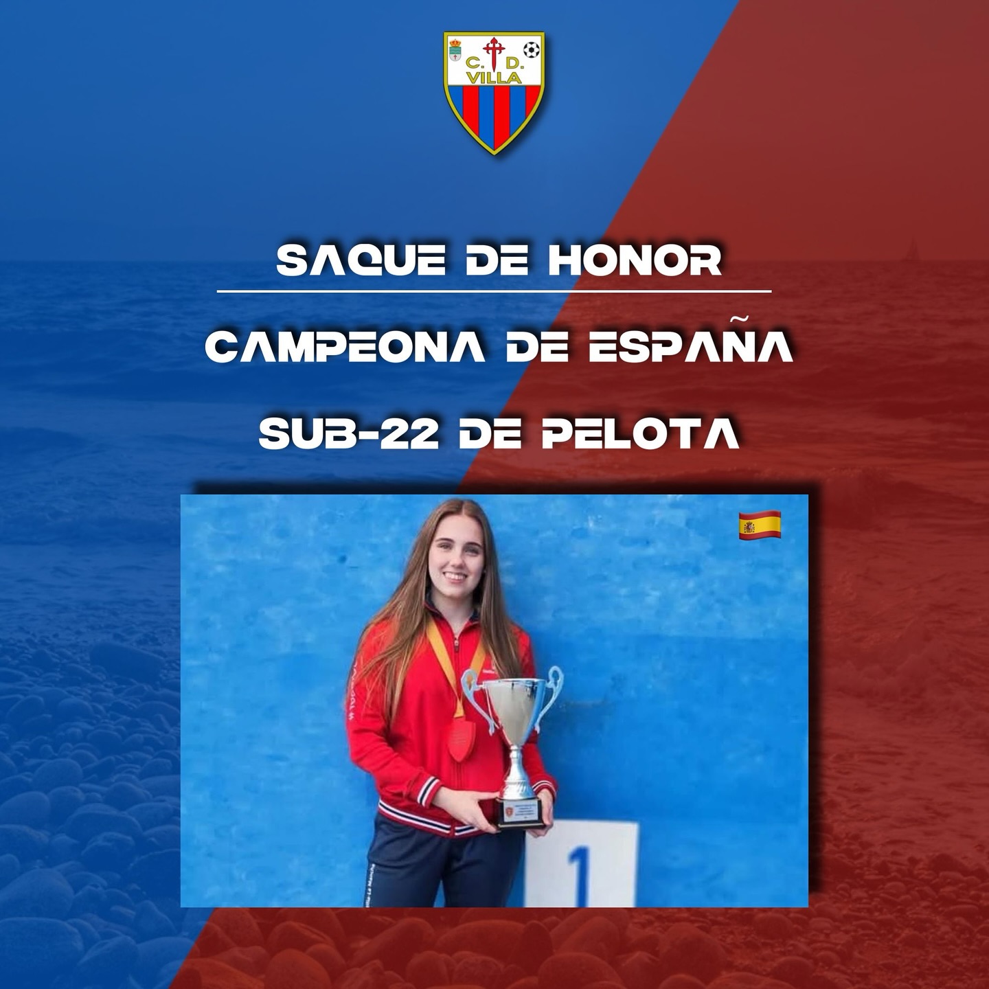 El Villa recibe al colista con un evento extraordinario al empezar el partido, el saque de honor de la campeona de España de Paleta Goma sub-22, Silvia Comendador CDVilla PoligonoToledo 9M