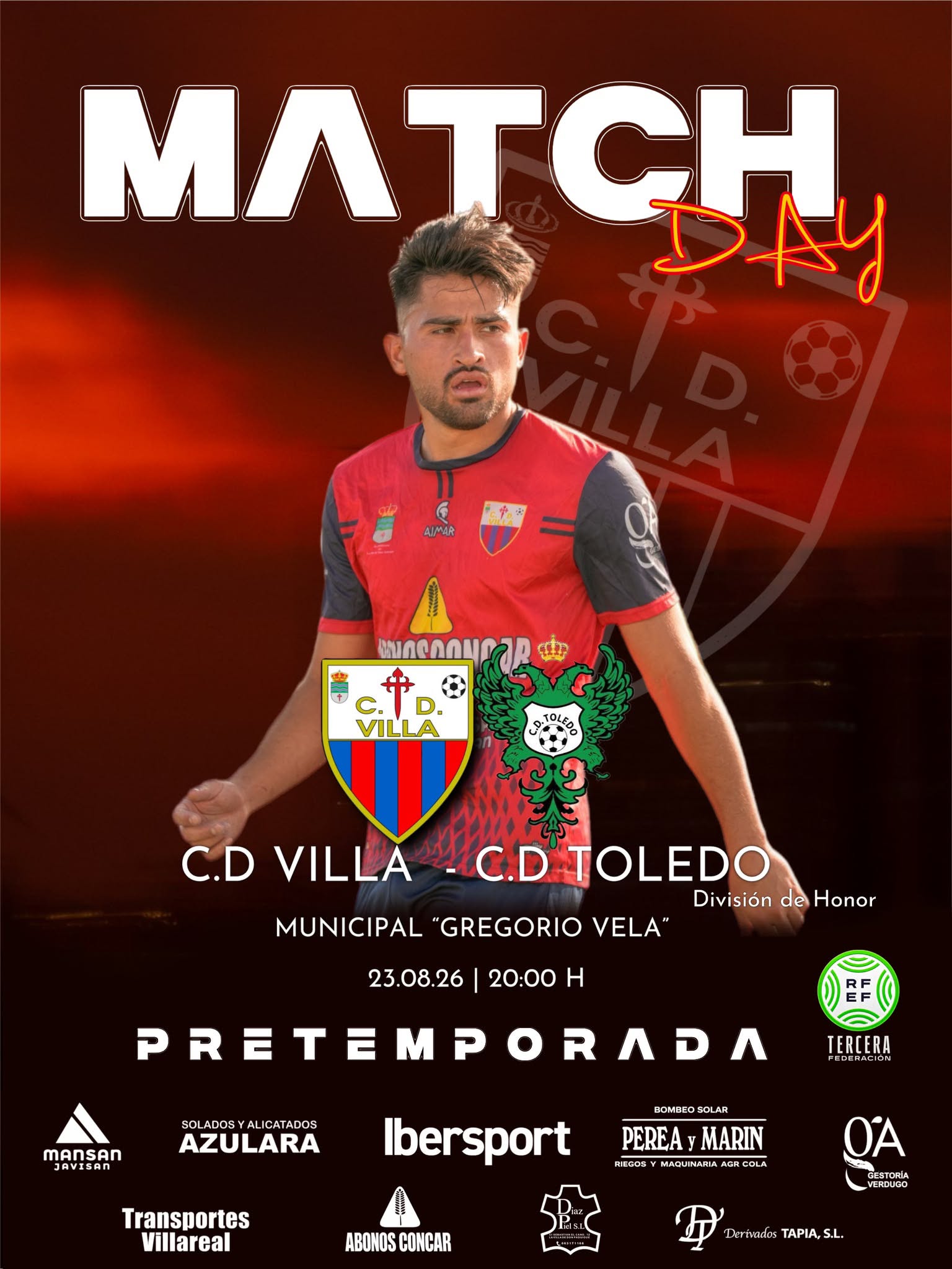 Cuarto partido amistoso de pretemporada del CD Villa para el debut de la Tercera Nacional Amistoso4 CDVilla CDToledo