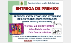 Entrega de premios del XXXIX Certamen Fadriqueño de Narración Literaria y Poesía